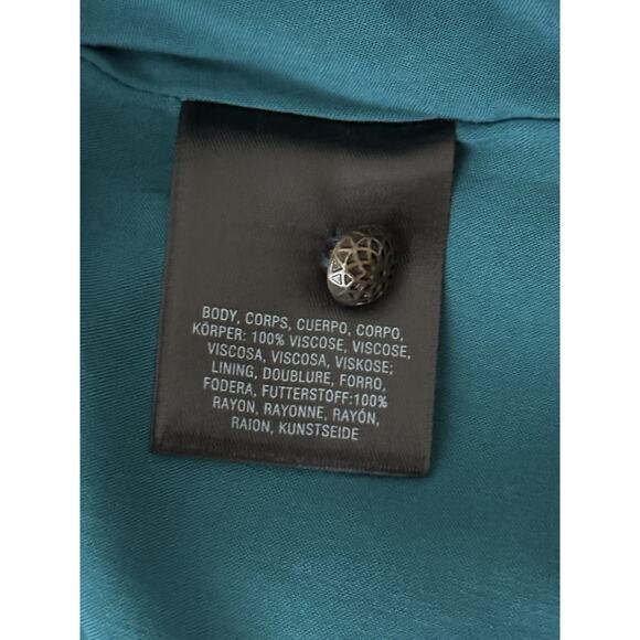 NWT Anthropologie MAEVE Elia Open Shoulder Turquoise Teal Blue Floral Dress Sz 8 - Picture 13 of 16